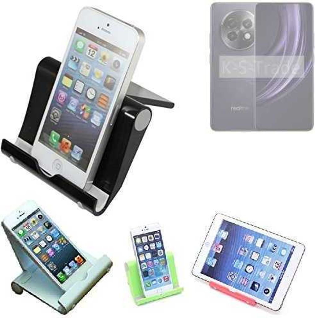 K-S-Trade Handy-Ständer kompatibel mit Realme 13 5G faltbarer Tischständer Smartphone Tablet Halterung Reise