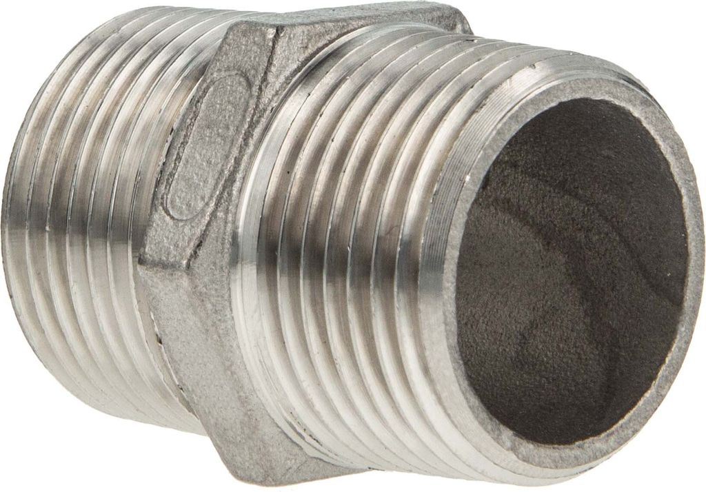 tecuro Doppelnippel Edelstahl V4A (AISI 316), AG/AG 1 1/4 Zoll