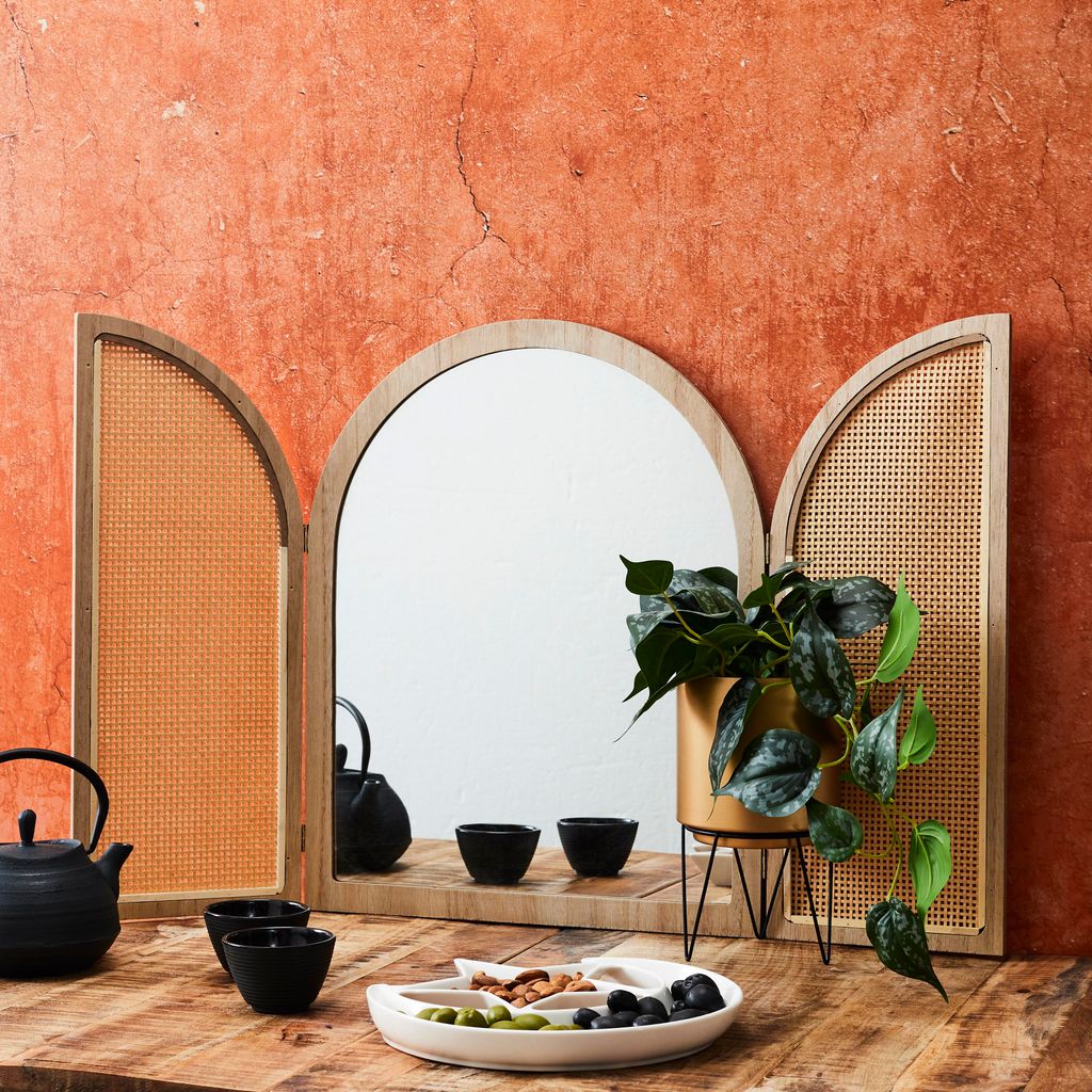 Miroir - HOME DECO FACTORY - Bali - À Volets - Marron Image du produit 