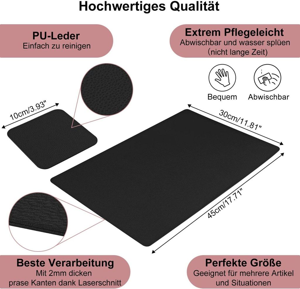 Platzsets Leder, Tischset, Platzdeckchen 4er Sets Produktbild 8