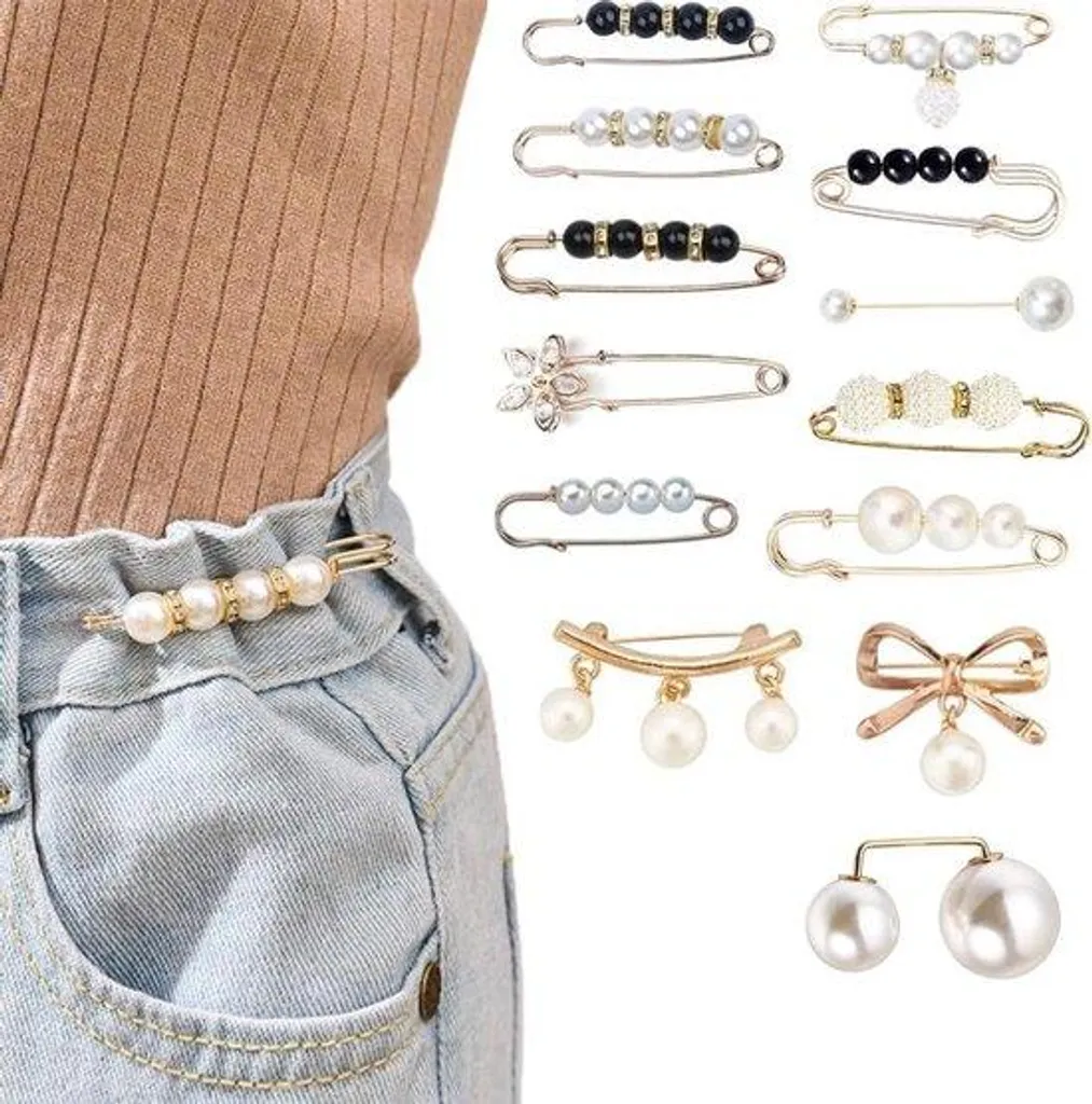 Accessoires pour écharpes et chapeaux : Set de 13 broches en perles