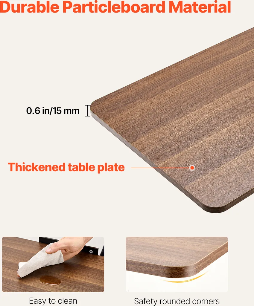 Comodino VEVOR, tavolino mobile con piano di lavoro pieghevole, tavolino per laptop regolabile in altezza e angolazione, comodino per ufficio e studio - 6