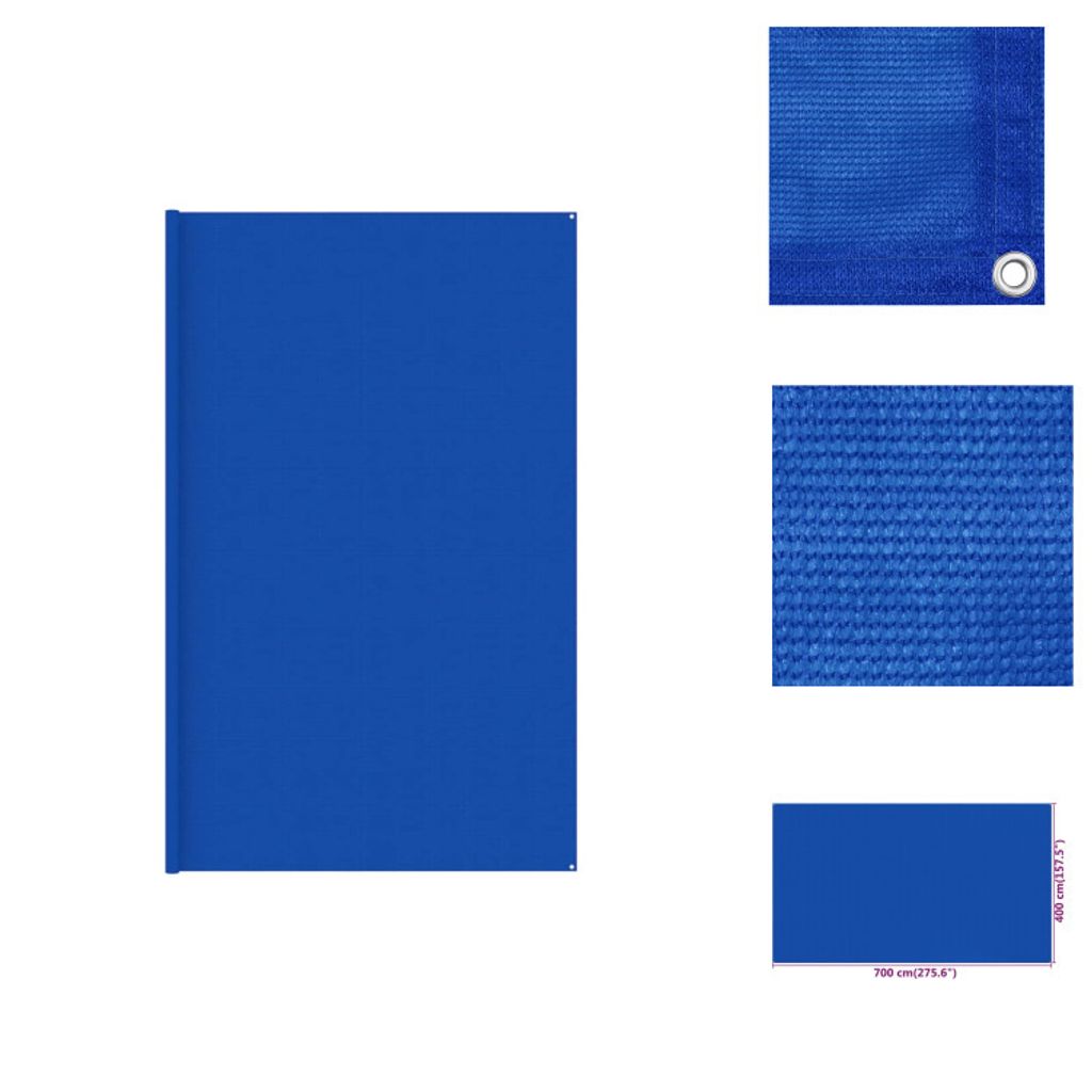 vidaXL Zeltteppich 400x700 cm Blau HDPE - Zeltzubehör