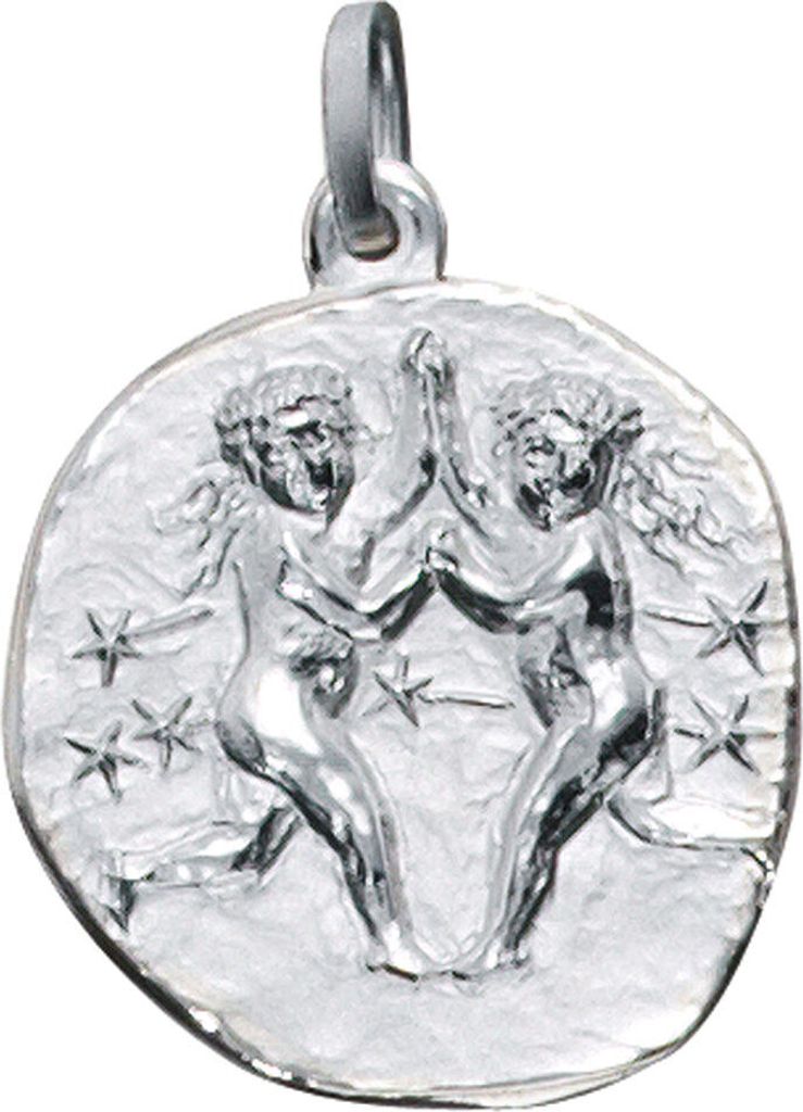 JOBO Anhänger Sternzeichen Zwilling 925 Sterling Silber rhodiniert teilmattiert