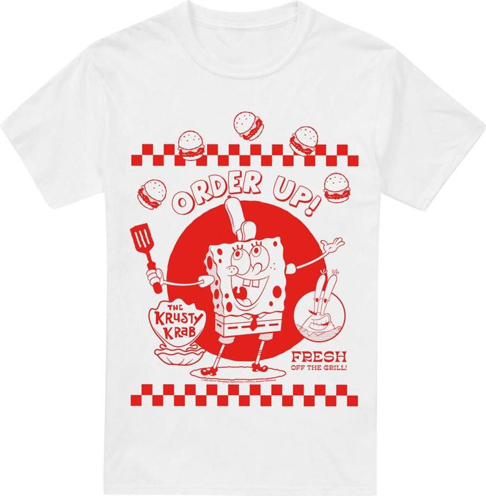 SpongeBob SquarePants - "Order Up!" T-Shirt für Herren TV6426 (XXL) (Weiß)