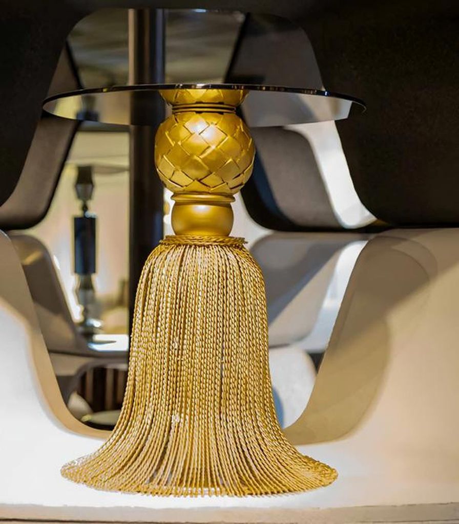 Modernes Couchtisch Golden Network Designer Luxus 60 cm Beistelltisch Neu