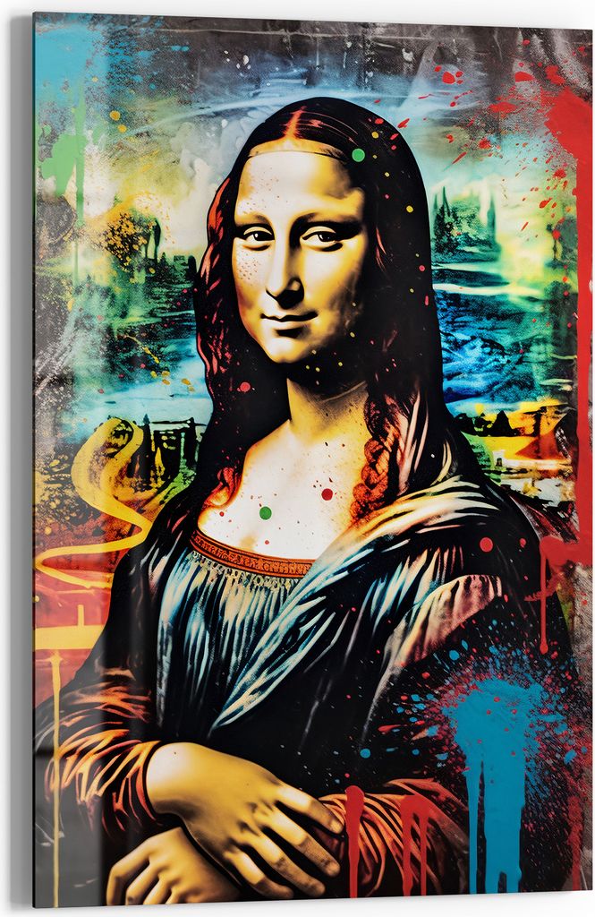 DEQOART Magnettafel Glas 60x90 cm 'Moderne Mona Facetten' beschreibbar Whiteboard Küche