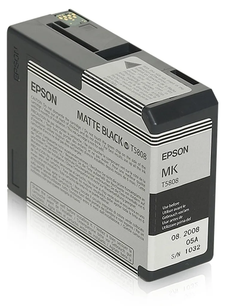 Epson T5808 Noir Mat 80ml : Encre Pigmentaire Haute Densité Haute Qualité