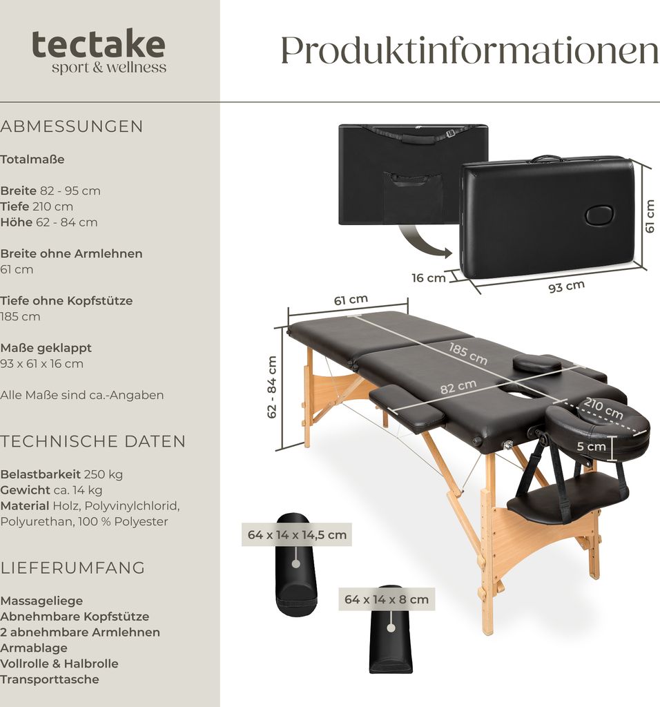 sada 2 zónových masážních stolů Freddi šířka 61 cm, Obrázek produktu 13