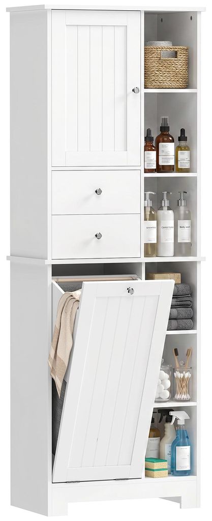 HOMCOM Badezimmerschrank Schmaler Badschrank mit 6 offenen Produktbild 