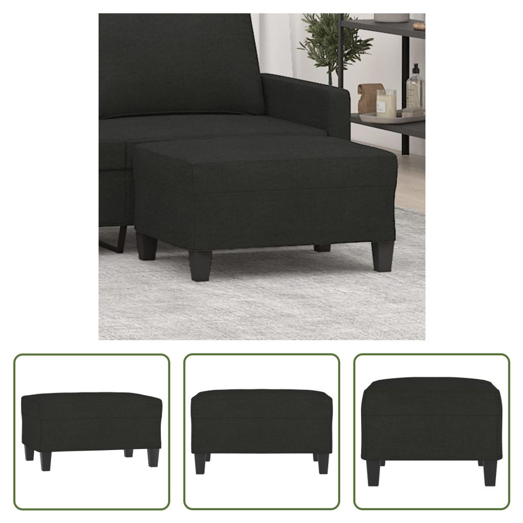 The Living Store Fußhocker Schwarz 70x55x41 cm Stoff