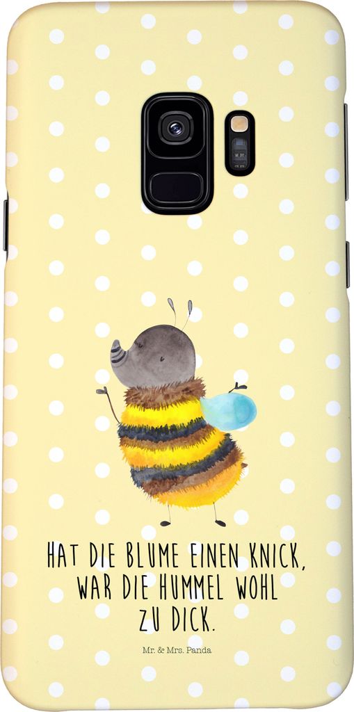 Mr. & Mrs. Panda Samsung Galaxy S9 Handyhülle Hummel flauschig - Gelb Pastell - Geschenk, Handy Case, Cover, Biene, Schutzhülle, Blume, Lustige S...
