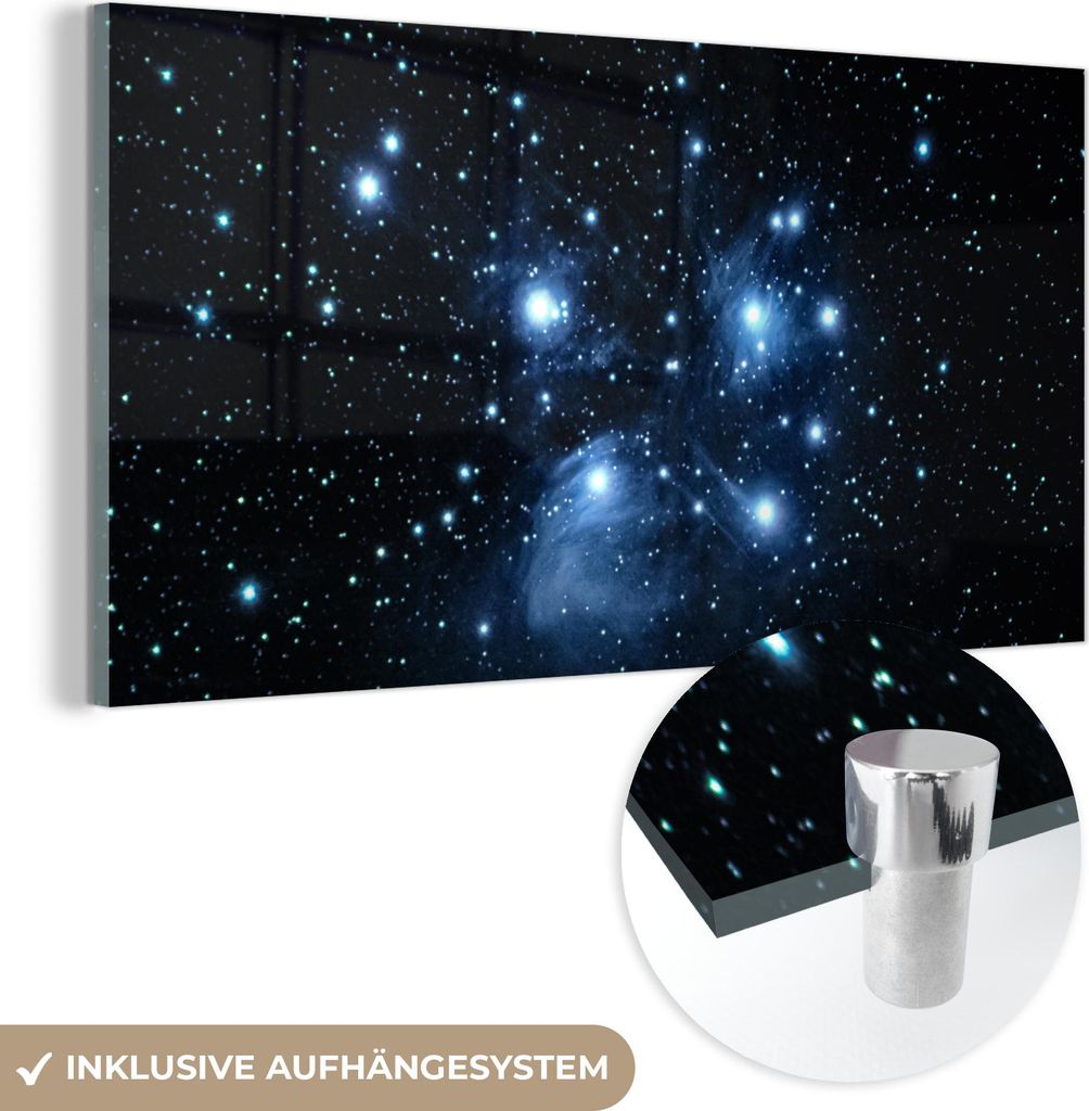 MuchoWow Glasbilder - Bilder auf Wandbild - Foto auf Glas Universum - Planeten - Sterne - Jungen - Mädchen - Kinder 40x20 cm Wanddekoration aus Gl...