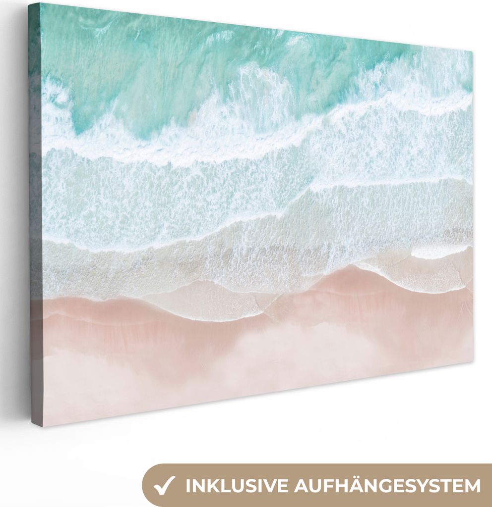 OneMillionCanvasses - Leinwandbilder - 150x100 cm, Meer - Strand - Blau - Natur, Wandbilder Kunstdruck Wanddekoration - Foto auf Leinwand - Gemä...