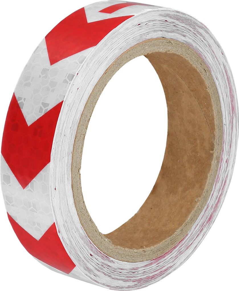 2,5 cm x 9 m Rote und Weiße Pfeil Auto Reflektierende Aufkleber Reflektierendes Band Sicherheitswarnung Reflektierender Schutz