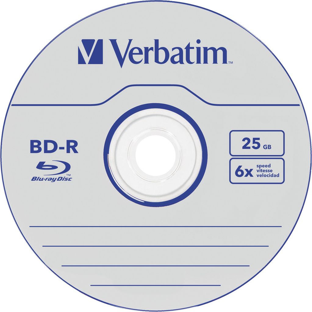 1x50 Verbatim BD-R Blu-Ray 25GB 6x Speed Datalife No-ID Image du produit 