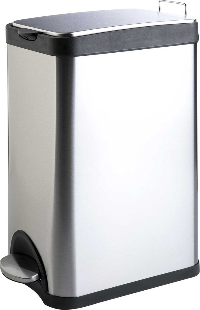 Treteimer - Edelstahl - mit Kunststoffeinsatz - 15 Liter - Softclose-Funktion
