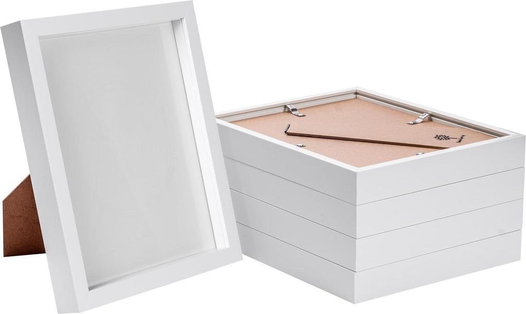 5x weiß 8 "x 10" 3d Box Bilderrahmen - stehendes hängendes Produktbild 