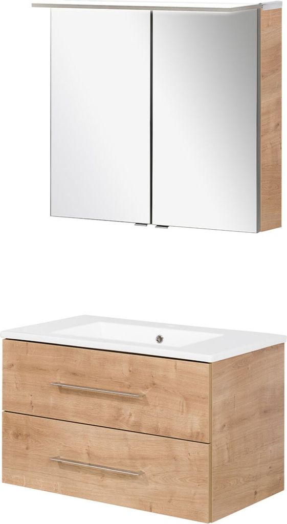 Fackelmann B.perfekt Badmöbel Set 3-teilig, 80 cm, Braun Produktbild 