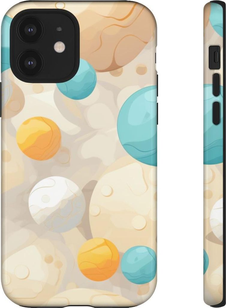 Buntes Kugelmuster in Marmoroptik – Hülle Kompatibel mit iPhone 12