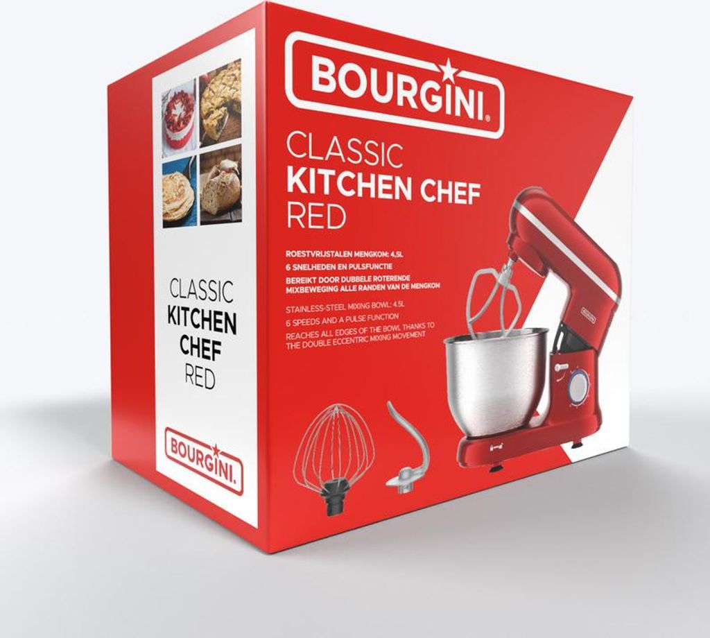 Haute Cuisine from the Lowlandsオートキュイジーヌ Bourgini Classic Kitchen Chef Red, Mikser stojący,