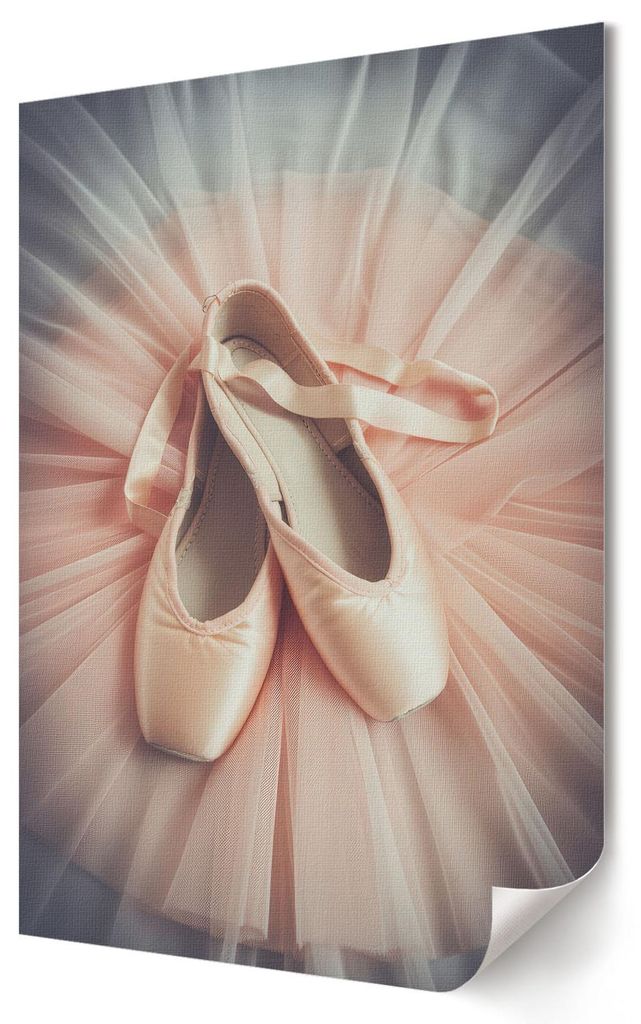 Ballettschuhe zum Tanzen- Kunstdruck A1 (59x84 cm) - Vintage, Retro, Romantisch- Wandbild für Wohnzimmer Schlafzimmer & Flur, Modernes Poster Wand...