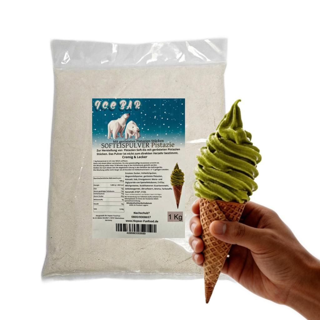 IceBär Softeis Pulver Pistazie gesalzen 1 kg für Softeismaschine