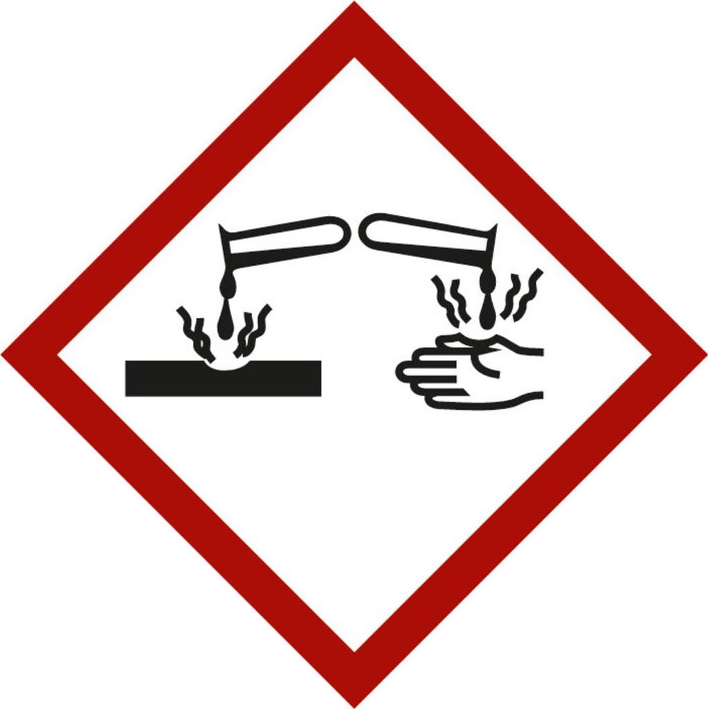 Gefahrstoffsymbolätzwirkung, Typ: 03021