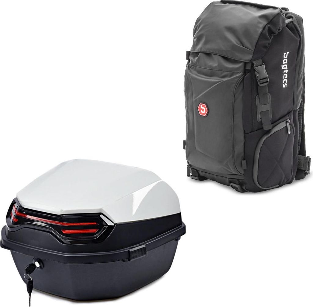 Set: Rucksack # HX5 Hecktasche 45Ltr mit Helmhalterung + Produktbild 