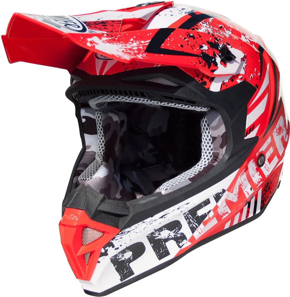 Casque de Cross Premier Exige ZX2 Coloris Rouge et Blanc Format Large