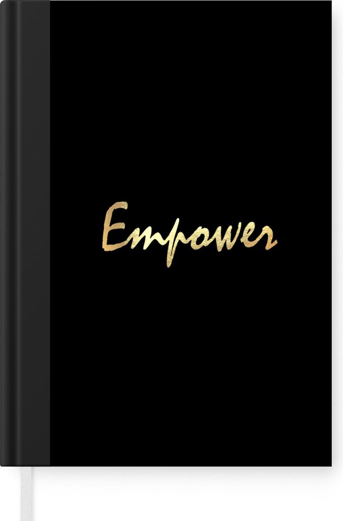 MuchoWow Notizbuch Tagebuch Haushaltsbuch Notebook A5 Zitat - Leistung - Gold - Schwarz - Notizblock - Notizheft - Notebook - Schreibblock - Papier