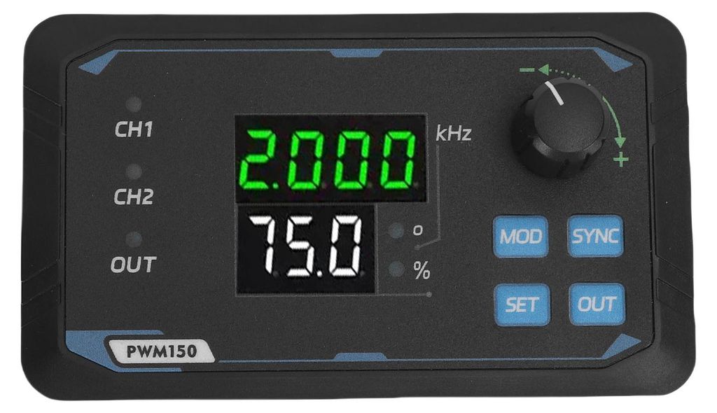 2-Kanal-PWM-Signalgenerator, 1 HzšC150 kHz, 0šC360¡ã einstellbare Phase, Rechteckimpuls, Tastverhältnis, Frequenzmesser mit Speicherfunktion