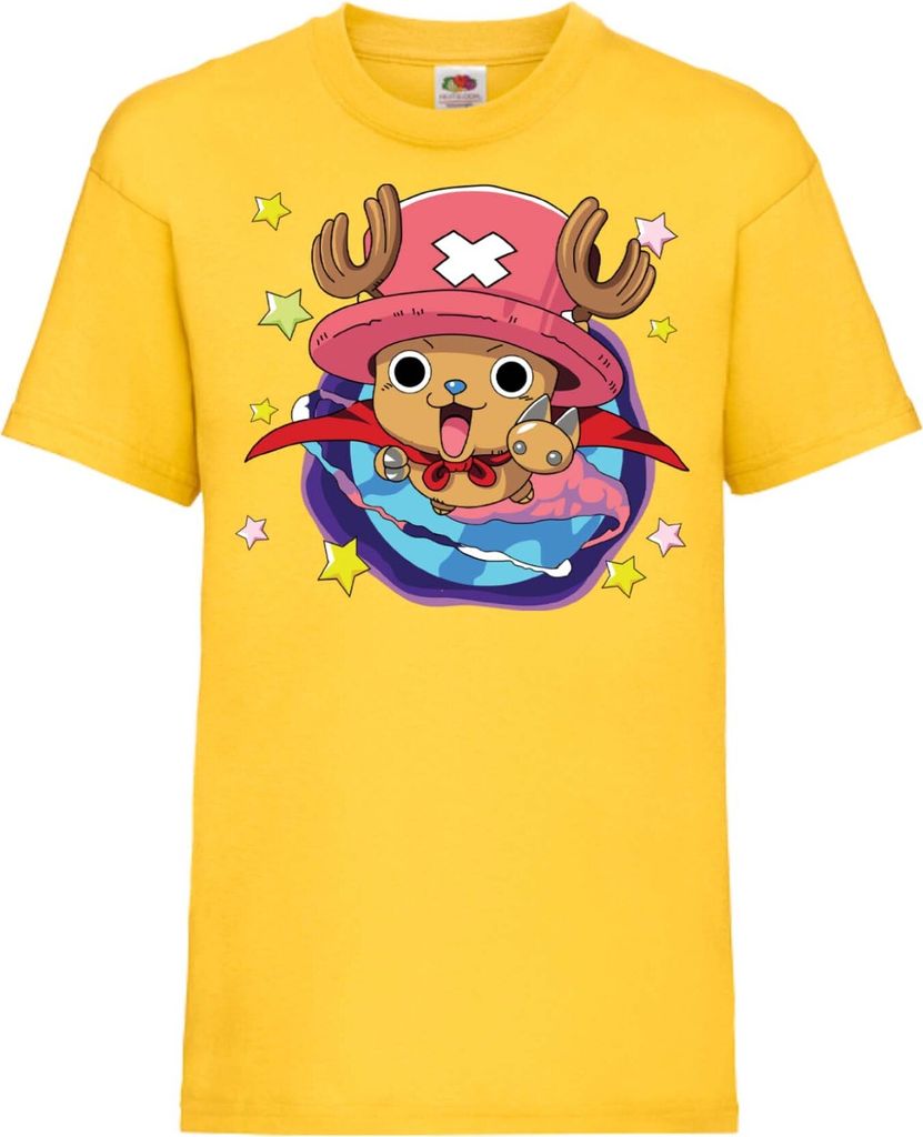 Kinder T-Shirt One Manga Piece Anime Tony Tony Chopper, 5-6 Jahr - 116 / Gelb