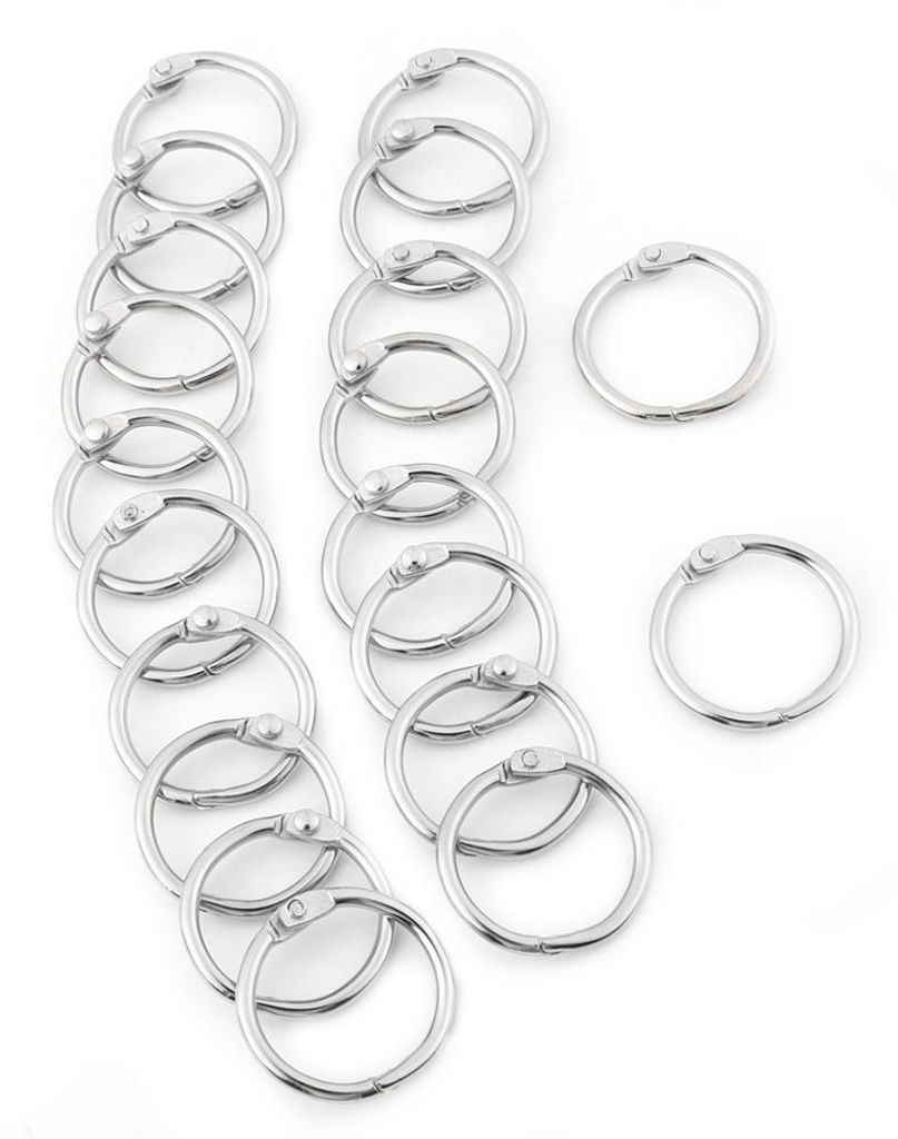 20 Stück Metall-Hingeringe, Buchbinderinge, Schlüsselringe Produktbild 