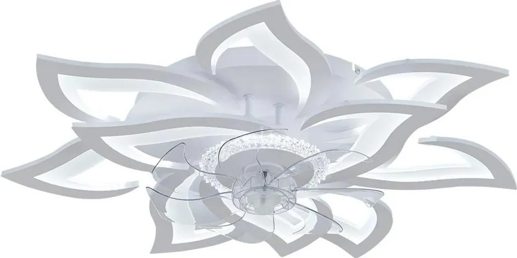 Ventilateur de plafond blanc design élégant avec télécommande - Modèle V5