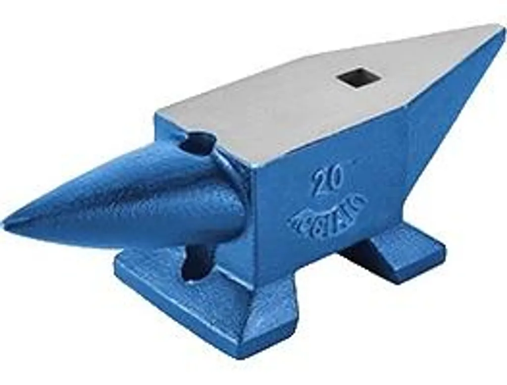 Enclume de forgeron 20kg en acier avec surface polie et trou de hardy