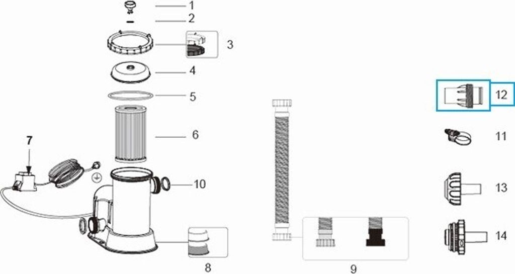 Bestway® Ersatzteil Schlauchadapter (grau / Ø 38 mm) für Produktbild 2