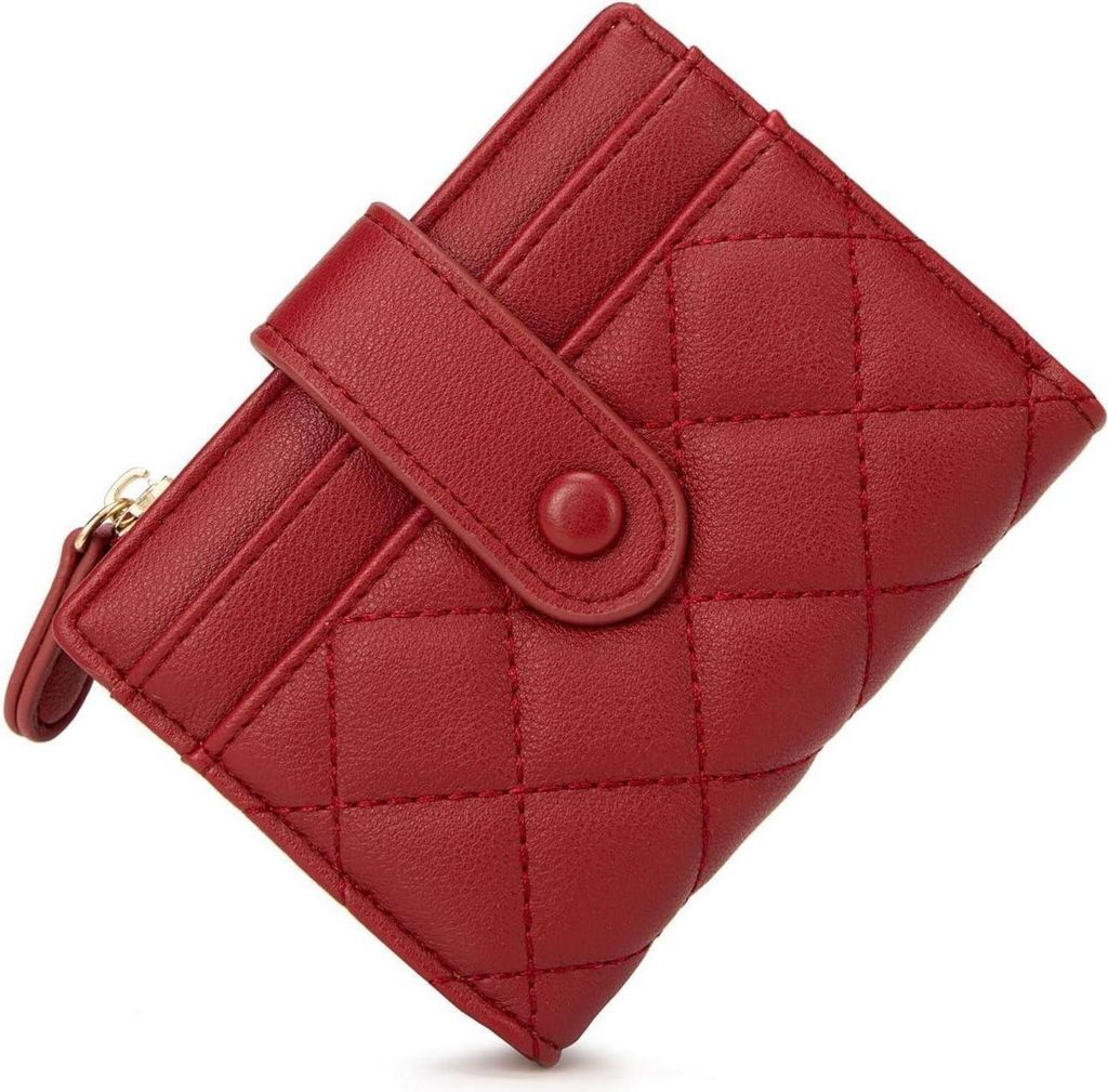 CHAOFANXI Damen Geldbörse Klein Multifunktional Leder, Rot Produktbild 