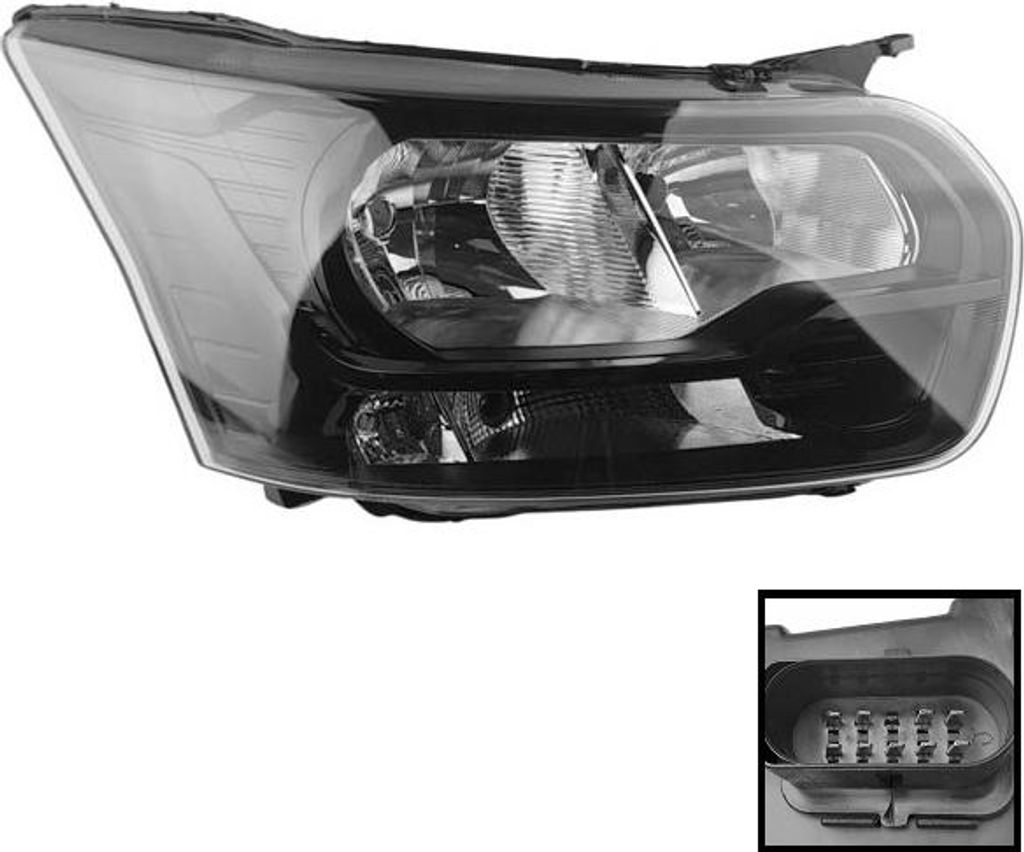 Reflektor prawy Ford Transit V363 2014+ z czarnym Zdjęcie produktu 