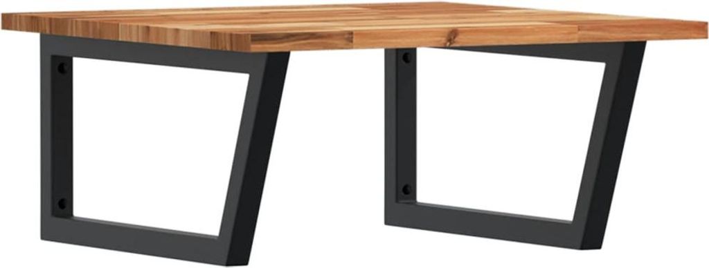vidaXL Waschbeckenregal Wandmontage Stahl und Akazienholz