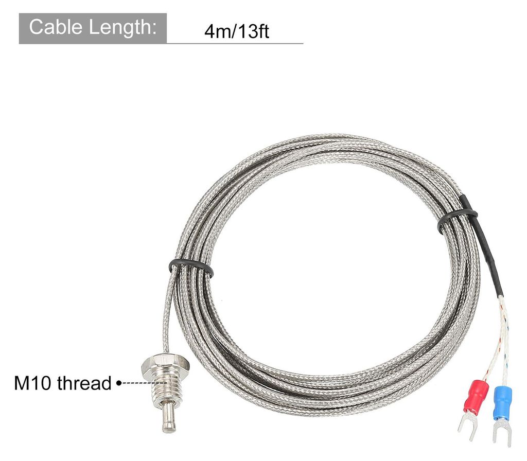 K Typ Thermoelement Temperaturfš¹hler M10 Schraube 5000mm L Temperatursensor Thermoelemente 0 bis 800¡ãC(32 bis 1472¡ãF)