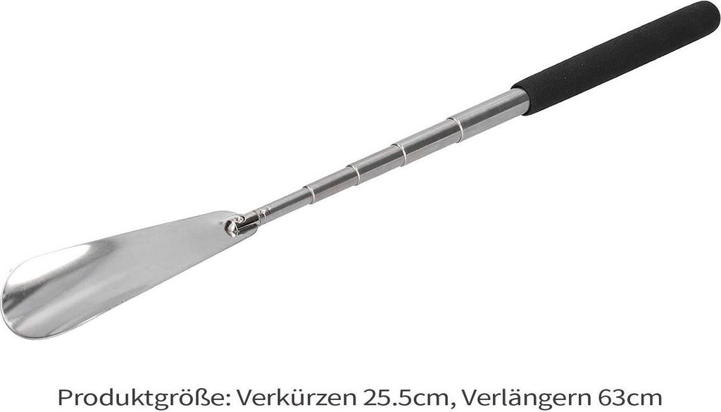2 Stück Edelstahl 63cm Metall Schuhanzieher Verstellbarer Produktbild 