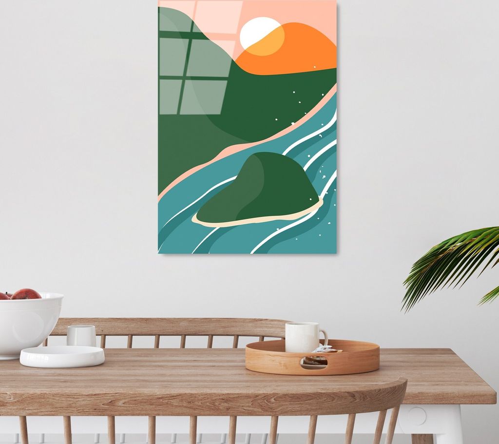 Wallity, UV-911 - 45 x 65, Dekorative Malerei aus gehärtetem Glas, Mehrfarbig, 100 % gehärtetes Glas, 45 x 65 cm