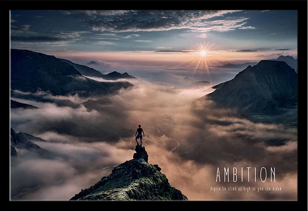 Poster Ambizione Cornice Removibile Shinsuke Maxi Nero Vetro Acrilico