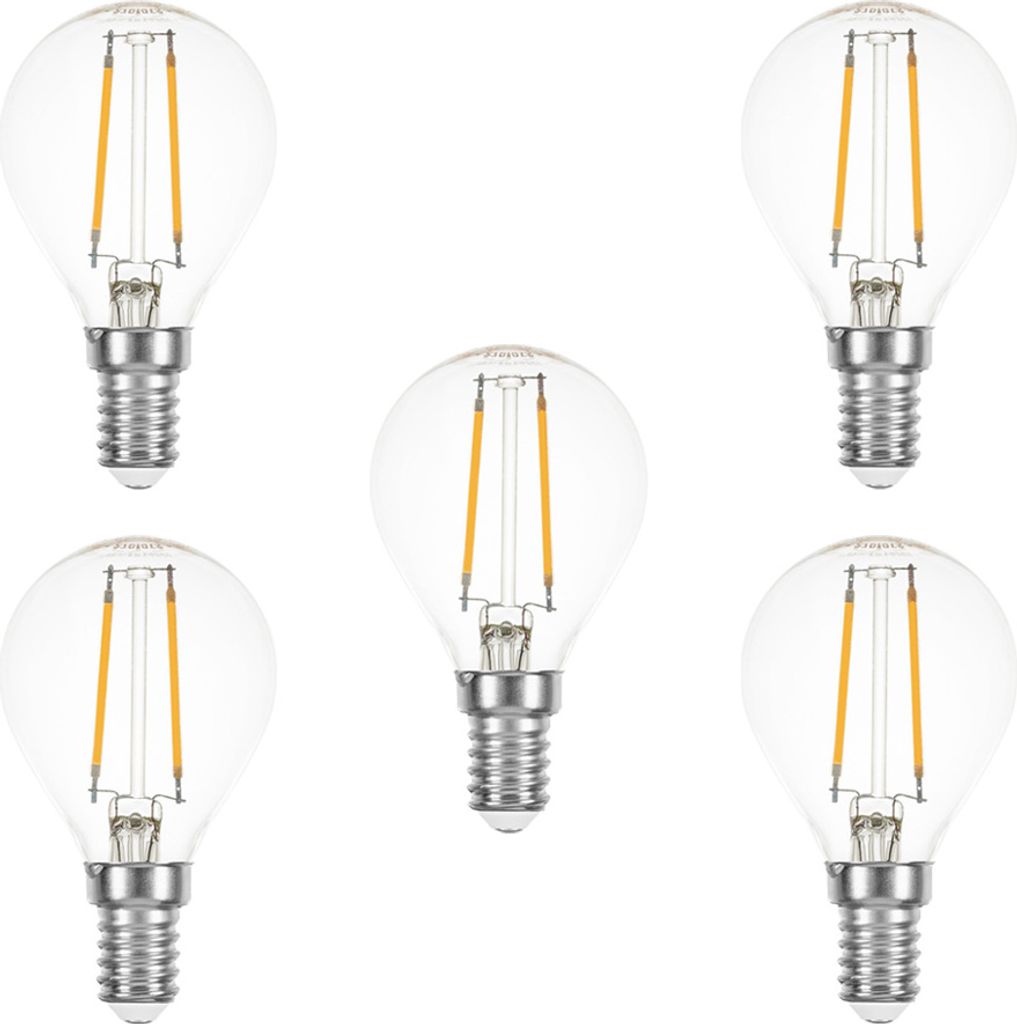 5 x LED Filament Tropfen 1W fast 15W E14 klar Glühfaden Produktbild 