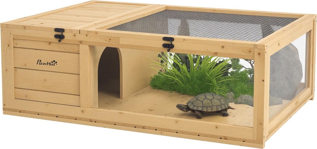 PawHut Schildkrötenhaus aus Holz, Schildkrötengehege mit Produktbild 
