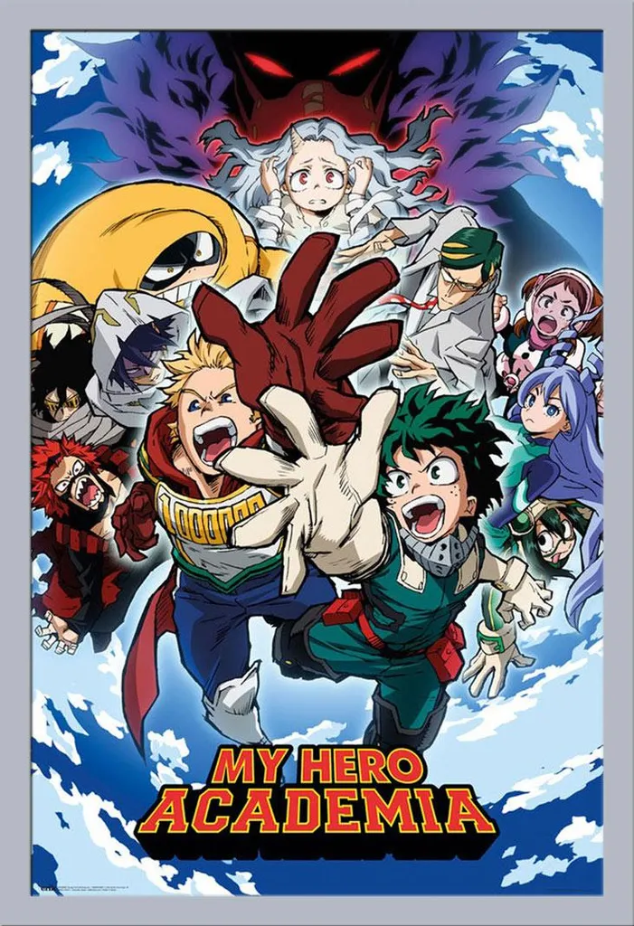 Poster MHA S4 con Cornice Shinsuke MDF Argento e Disco Acrilico