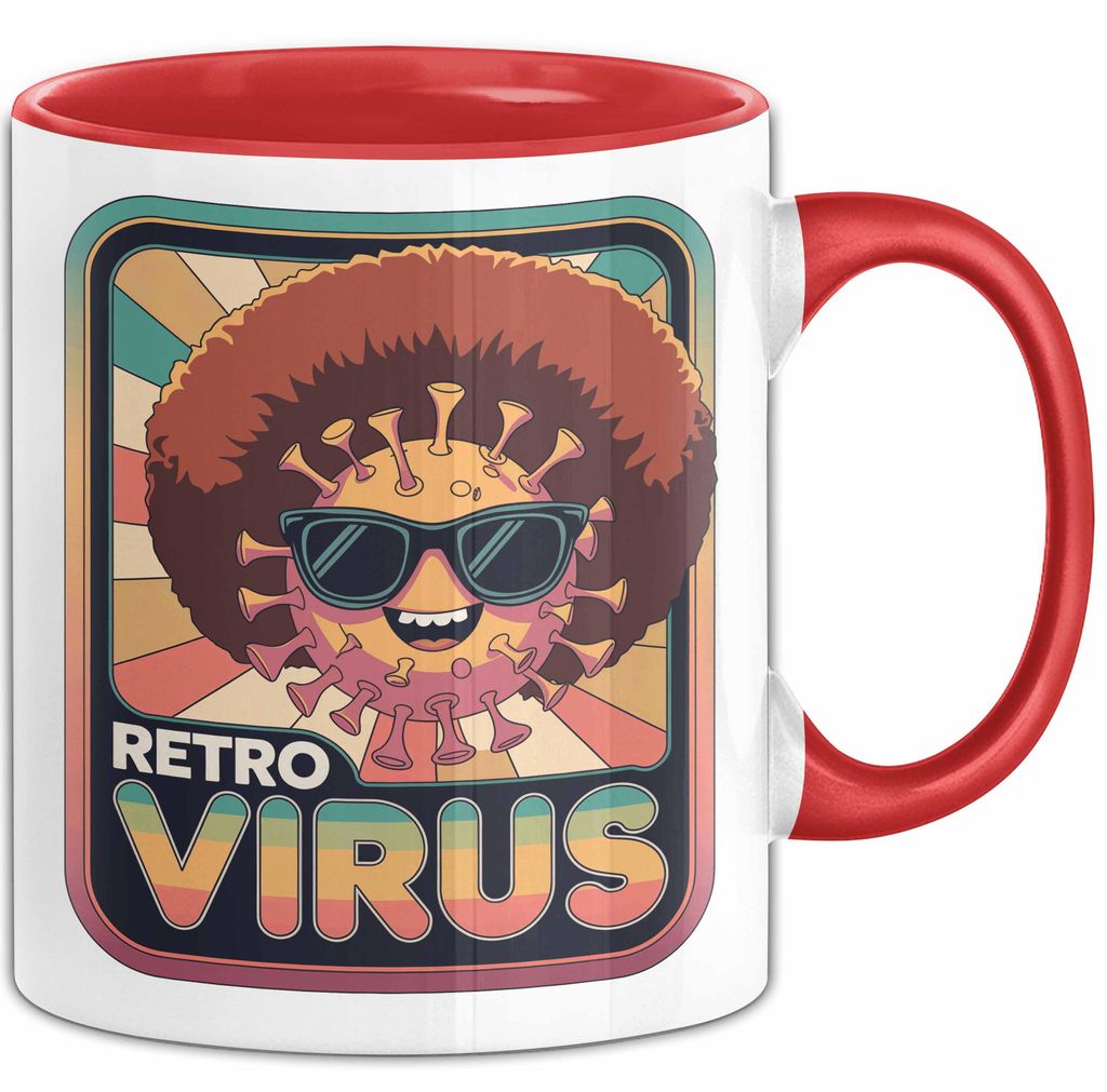 Computerprogrammierer Softwareingenieur Tasse Geschenk Lustige Geschenkidee Spruch Retro Virus (Rot)