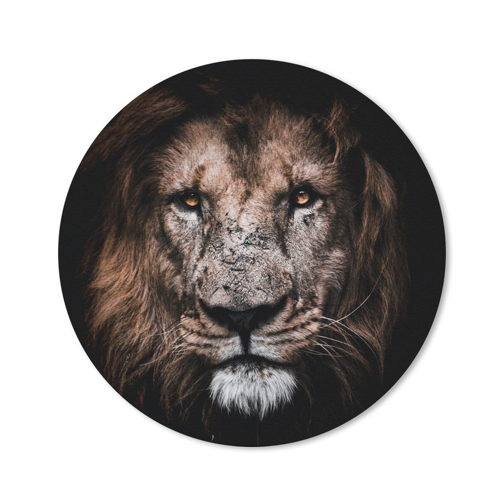 MuchoWow Mauspad Mousepad Löwe - Tiere - Schwarz 20x20 cm - Mousepads - Maus Mat - Pad - Mausunterlage - Schreibtischmatte