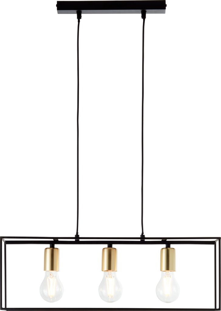 Brilliant 92747/06 Arica Pendelleuchte, 3-flammig schwarz/messing